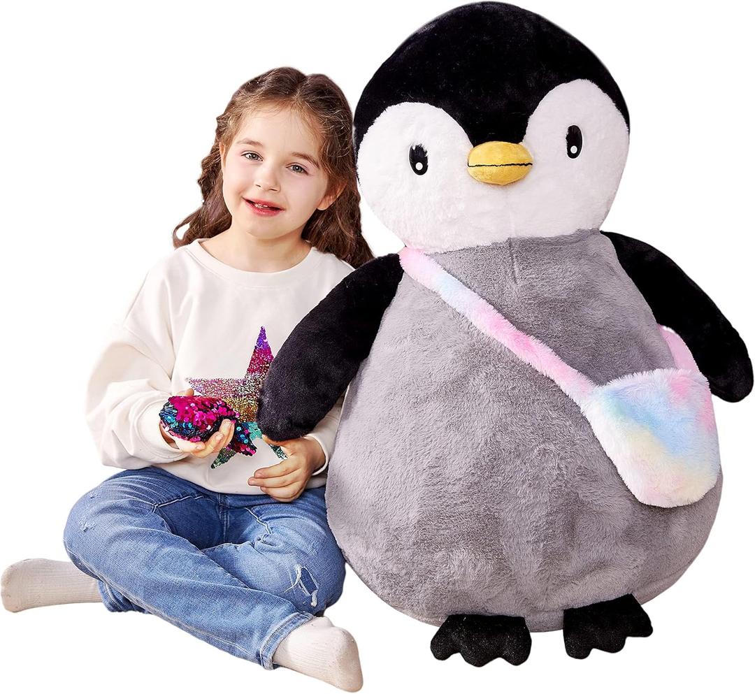 IKASA Giant Penguin Stuffed Animal Plush Toy, 23" Big Cute Jumbo Soft Penguin Plushie for Kids Girls Boys Girlfriend Children