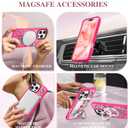 4 x GVIEWIN Magnetic for iPhone 16 Pro Max Case Compatible with Magsafe, [Screen & Camera Lens Protector] Fashion Pattern Translucent Shockproof Phone Cover for 16 Pro Max 6.9" (Starry Butterfly/Rosy)