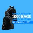 Reli. 13 Gallon Trash Bags | 1000 Bags | Black | Tall Kitchen | Strong | Garbage