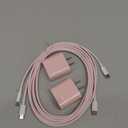 20W USB C Fast Charging for iPhone 17 Air/16/15 Pro Max, 3Pack Colorful Mixed Charger Block with Braided Long USB C to C Cables (6/6/10ft) Compatible with iPhone16/15 Pro/15 Plus/iPad Pro (Pink)