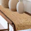 VDS Pack of 1 - Rectangle Jute Rug Braided Table Runner 100% Natural Burlap Reversible Rustic Hessian Table Cloth Centerpiece for Wedding ,Home, Kitchen, Table Decoration (Size 13x72 Inch) (Natural)