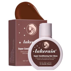 2 x Super Conditioning Hair Gloss for Brown or Red Hair, Shine-Enhancing & Frizz Control, No Bleach, Boosts color, Hydrates & Nourishing Hair Gloss for All Hair Types, 3.38oz (Gentle Brown)