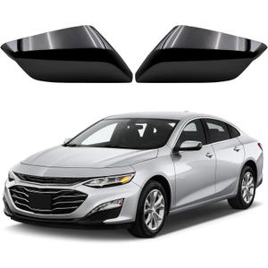 Gloss Black Side Mirror Cover Cap Fits For Chevrolet Malibu 2016 2017 2018 2019 2020 2021 2022 2023 Replace 84026842 84026841