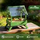 MIXXIDEA Ground Bird Feeder for Outdoors - Bird Feeder with shelter for Bird &Squirrel Wooden Chicken Picnic Table Platform Feeder Wild Bird Feed Crow Feeder for Outside with 5 LBS Capacity
