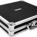 Vaultz Locking DVD Storage Case - Secure Organizer 128 CD Holder, Video Game Binder and Media Book for Travel w/Key and Carrying Handle, Black-Silver