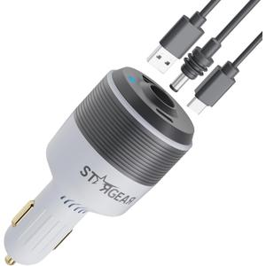 Starlink Mini Car Adapter, 3-in-1 Car Charger for Starlink Mini, 12V to 24V DC Step Up Converter with Dual USB Ports, Cigarette Lighter Adapter for Starlink Mini Power Supply,Ideal for RV,Boat,Trailer