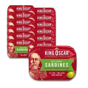 King Oscar Sardines Extra Virgin Olive Oil, 3.75-Ounce Cans (Pack of 12) (EXP 09/19/30)