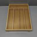 Bamboo Silverware Organizer Utensil Drawer Organizer,Bamboo Wood Silverware Tray for Kitchen Drawer,Cultery Caddy with DividersKitchen Organizer for Utensils & Flatware5-Compartment13.5"x 10"x 2"