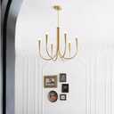Kayna Modern 6-Light Gold Wheel Seeded Glass Chandelier for Dining Room - 25"Dia.x24.5"H