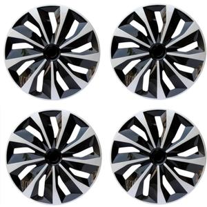 Hubcap Wheel Cover Replacement R15 Hub Caps Universal Wheel Rim Cover ABS Material Exterior Accessories for Car Truck SUV -Set of 415-inchSilver-Black (TT-Silver-Black)