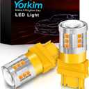 Yorkim 3157 LED Bulb Amber, high brightness 3156 led bulb amber with projector 3057 3056 3457 4157 bulb led Replacement Lamp for Turn Signal Blink Lights, pack of 2