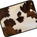 Car Center Console Cover, Universal Soft Large Neoprene Auto Armrest Seat Box Cover, Funny Car Decor Accessories Fit for Most Cars, Vehicles, SUVs Cute Brown Cowhide