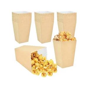 Pack of 20 Popcorn Bags Small Popcorn Boxes Retro Popcorn Bags Candy Container Candy Kraft Paper Snack for Party Snacks Sweets Popcorn Gift Bags Christmas (S)