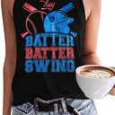 Baseball Mom Tank Tops Women: Baseball Shirts Game Day Gifts Summer Softball Mom Sleeveless Workout Vest (Medium, Black)