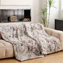 50x70 Inches Ultra-Soft Fuzzy Faux Fur Plush Throw Blanket - Thick, Warm Sherpa for Couch, Sofa, Bedroom, Camping - Decorative Blanket for Cozy Warmth,680 GSM Cloud Brown Tie Dye
