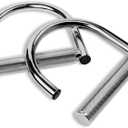 Yes4All 360 Rotation Metal Resistance Bands, Pull Up Handle with Extra-Gripped Knurled Surface, Heavy Duty Industrial Grade Steel Stretch Attachment Handles for Elastic Band Workouts Home Gym (Chrome)