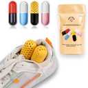 Pack Of 2 , 6 PCs Shoe Deodorizer & Hamper Deodorizer Pills |Moisture absorbers & odor eaters for shoes | Recharge & Spill-free Refresher Balls for Sneakers, Closets, Boxing Gloves, Cars and Gym bags