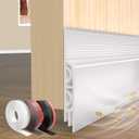 3 x 78 inch Door Draft Stopper, Strong Adhesive Under Door Sweep for Exterior & Interior Doors Insulation,Soundproof Door Bottom Weather Stripping Seal Dust Blocker and Noise Stopper,White