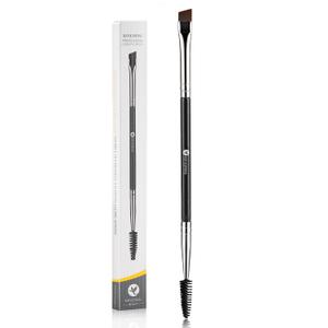 KINGMAS Eyebrow Brush Spoolie Professional Duo Angled Eye Brow Brush for Lining and Shaping Brows or Lashes (Black)