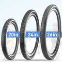 20"/24"/26" x 2.125" Folding Replacement Bike Tires for Beach Cruiser BikeBicycle Tires for Commuter BikesWhite Wall1/2Tires & 1/2 Tubes & 2 Levers