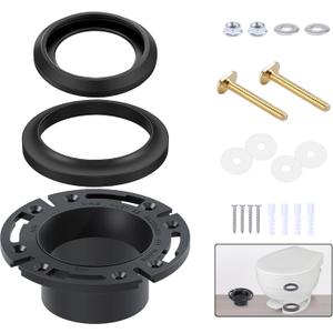 boeemi RV Toilet Seal and Socket Floor Flange Kit, Replace for Aqua Magic Style Plus, Style II and Residence, 385345892 Flange and 34120 Waste Ball Seal, 3 in 1 Combo