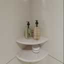 2 Pcs Gold Marble Corner Shower Shelf, 9 Inch Wall Mounted Marble Corner Shelves for Shower Bathroom Kitchen, Polished
