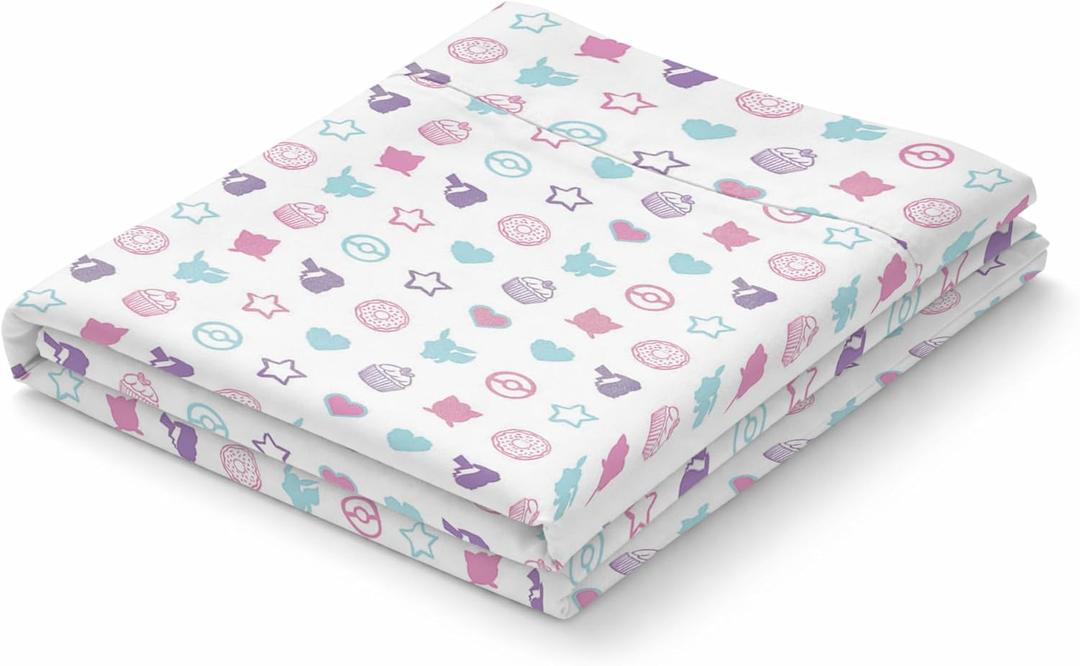 Northwest Pokemon Light and Sweet Full Size Bed in a Bag Set, Pikachu Eevee Jigglypuff, Kids Boys Girls Bedding Comforter Sheets