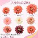 Geyee 18 Pcs Mexican Paper Flowers Colorful Fiesta Tissue Paper Flowers Pom Poms Mexican Carnival for Floral Party Backdrop Wedding Birthday Party Craft, 6" 8" 10"(Vintage Color)