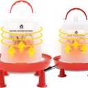 2Pack Chicken Waterer Heated for Winter 3L & 6L Chicken Water Heater with Adjustable Leg Support 35W BPA-Free Heated Poultry Waterer Heavy Duty All in One Heated Waterer for Chicken Coop