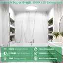 Brightever 12 Inch 4 Pack LED Flush Mount Ceiling Light Fixture, 5000K Daylight White 3200LM Round LED Ceiling Lights, 240W Equivalent, 0.67 Inch Thickness Ceiling Lamp for Bedroom, Non-Dimmable