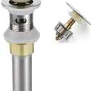 Rockgoya Bathroom Sink Drain,Drain Stopper Bathroom Sink with Overflow,Pop Up Drain Assembly with Detachable Strainer Basket,Built-in Anti-Clogging Strainer,Stainless Steel Brushed Nickel