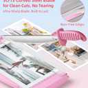 Firbon 12" Guillotine Paper Cutter with Hidden Ruler, Compact Heavy Duty 12-Sheet Capacity Trimmer for Cardstock, Photos, Scrapbooking, Office, Classroom, Studio (Pink)