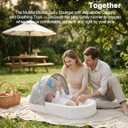 Portable Newborn Nest Lounger with Canopy & Mosquito Net-Lightweight Foldable Newborn Play Support & pad and Washable Cover, Indoor-Outdoor Use (Grey)