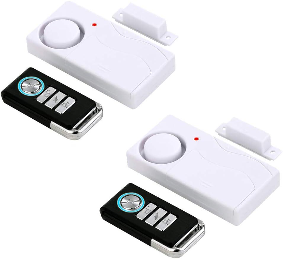 HENDUN Door Alarms When Opened with Remote, Door Bells Chimes, Door Security Sensor Pool Alarm for Kids Safety (2 Pack)