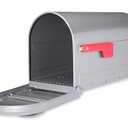 Architectural Mailboxes Mapleton Heavy Duty Steel Metal Post Mounted Mail Box for Outside, Graphite, Large Curbside Mailbox with Magnetic Latch