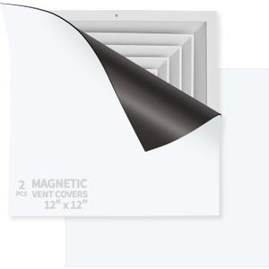 2 PCS Magnetic Vent Covers 12"X12" - Strong Magnetic Air Vent Covers for Ceiling/Wall/HVAC, White Square Vent Covers for Home & Rv (Fits Steel Vents)