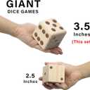 Giant Wooden Yard Dice Set - Outdoor Lawn Games for Adults and Family, 3.5 Inch Solid Pine Wood, Backyard Camping Tailgating Set with Scorecards and Carry Bag