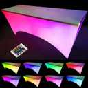 2 Pack Glow 6FT Fitted Tablecloth, Folding Table Cloth, Rectangle Spandex Tablecloth 6ft for Event, Wedding, Banquet & Parties