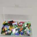 LITMIND Iridescent Glass Mosaic Tiles for Crafts, 240 Pieces 5 Shapes Mixed Stained Glass Sheets, Mosaic Kits for Adults (Iridescent Mix)
