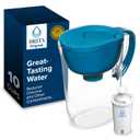 Brita Large 10-Cup Water Filter Pitcher with SmartLight Indicator, WQA NSF/ANSI Certified, Removes Chlorine Taste & Odor, Reduces Zinc, Copper & Mercury, 1 Standard Filter, Lasts 2 Months, Teal