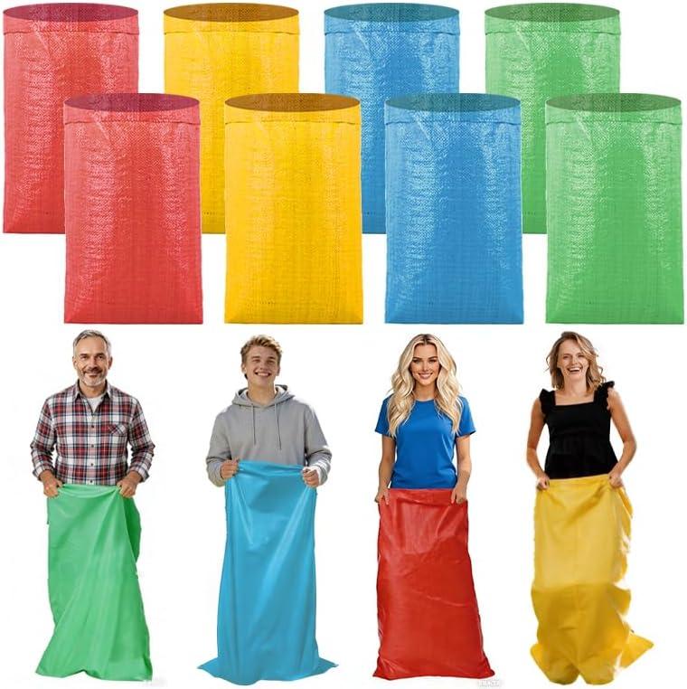 Potato Sack Race Bags for Adults, 51x25 Plastic Bags, Large Size Game Race Bag for Carnival Easter Outside Lawn Sports Games, Birthday Parties, Outdoor Family Gatherings, Barbecues