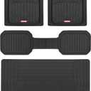 Motor Trend FlexTough Defender Floor Mats for Cars & TrunkShield Trunk Mat Set, Next-Gen Deep Dish Heavy Duty Car All Weather, Rubber Set Auto Truck Van SUV B09VYBHPDK (Black)