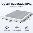 YORMDMO 4 Inch Queen Box Spring, Low Profile Queen Size Box Spring Only, Sturdy Metal Frame Mattress Foundation, Easy Assembly, Noise-Free