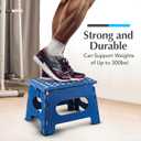 Handy Laundry Folding Lightweight Step Stool - Sturdy Enough to Support Adults and Safe Enough for Kids - Opens Easy with One Flip - Great for Kitchen, Bathroom or Bedroom (Blue) (9 Inch)