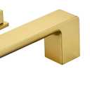 SITGES Minimalist Square-Shaped Bathtub Faucet,2-Handle Widespread Roman Tub Faucet with 11-Inch Spout Reach,High-Flow Deck Mount Bath Faucet Set,Valve Included,Brushed Gold