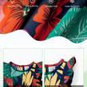 PATPAT Family Matching Outfits Mommy and Me Dresses Hawaiian Tropical Vacation Beach Spaghetti Strap Dress and Shirt (3-6 Months, Blue&red)