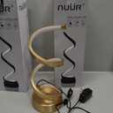 NUÜR Infinity Spiral LED Table Lamp, Dimmable Metallic Bedside Lamp with Touch Controller, 3 Colour Temperature, 15.8 Inch Height, Decorative Lamp for Home, Living Room & Office (Silver) 2 pack