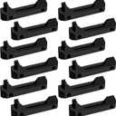 12 Pcs Black Mounting Feet Compatible with Toughbuilt Stacktech Mounting Plate Brackets Cleats Compatible with Toughbuilt Stacktech Tool Accessories Organizer, 5.6 x 1.8 Inch
