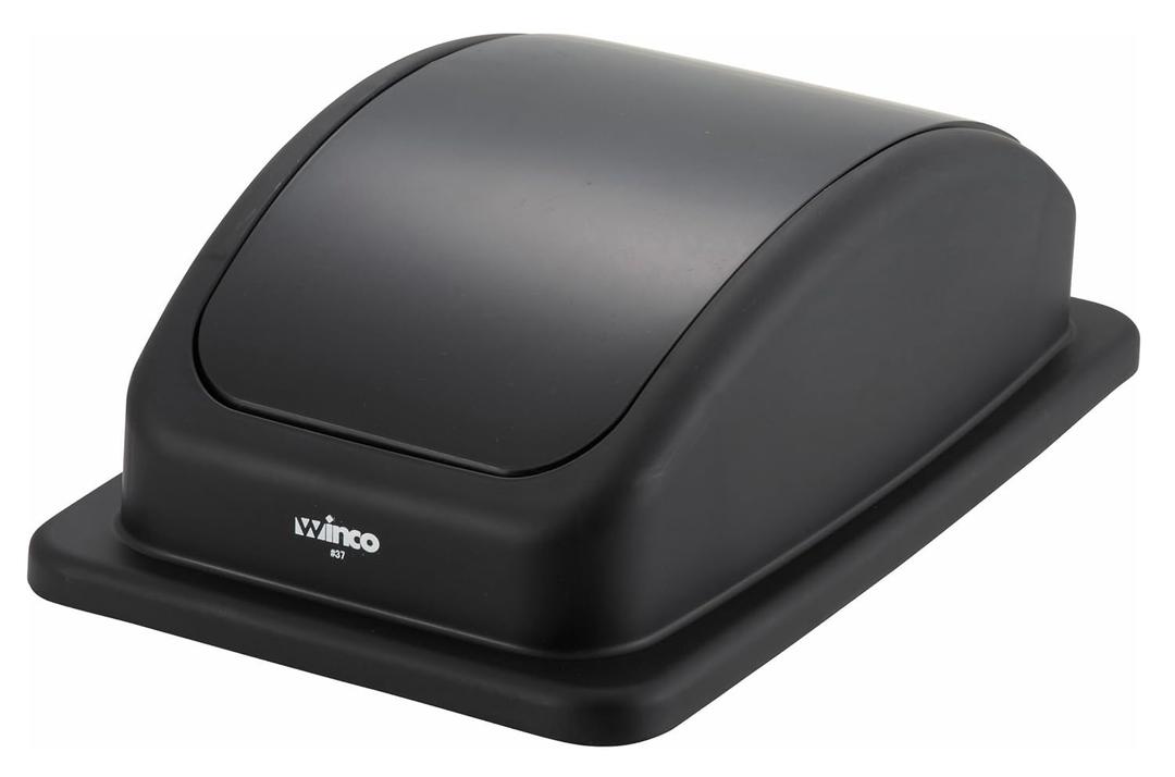 Winco Plastic Trash Can Cover, Black, 23-Inch
