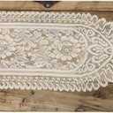 Tinsow 2 Pack Cotton Crochet Lace Rectangular Table Runner Dresser Scarf Doilies (Beige Without Tassels)